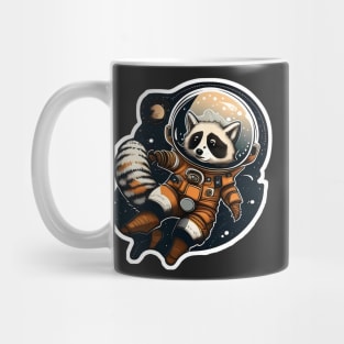 Ronald the Raccoon but he's Sad whilst floating through space Sticker Mug